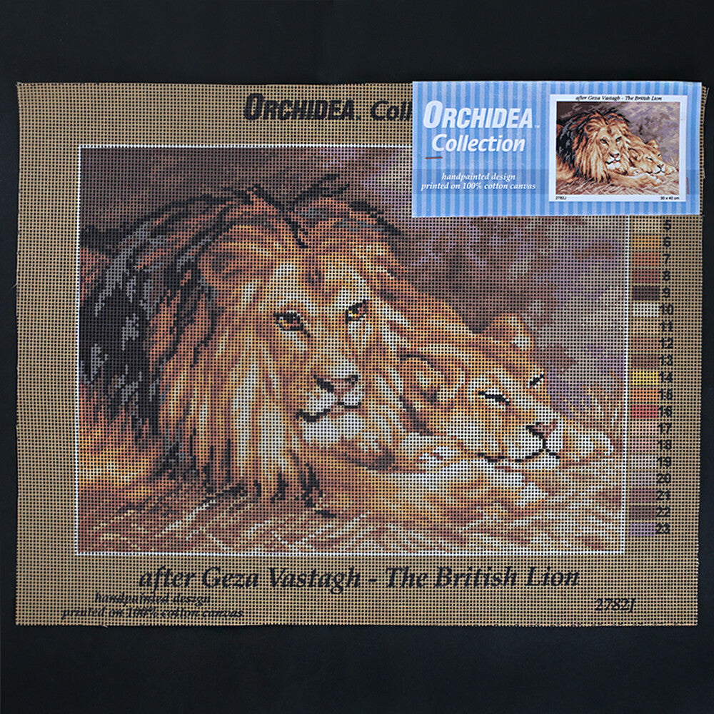 Orchidea 30x40 cm Geza Vastagb - The British Lion Baskılı Goblen 2782J